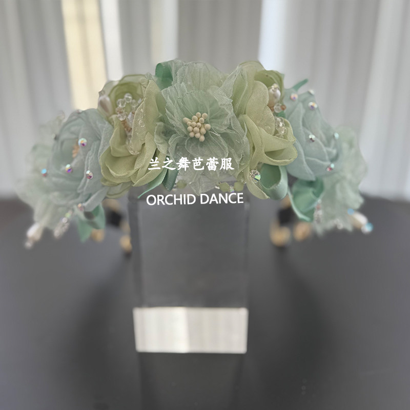 兰之舞芭蕾发髻花环吉赛尔关不住的女儿等变奏比赛头饰可调节发带