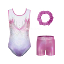 紧身衣套装 儿童专业体操训练服团体比赛服装 小学生演出连体服无袖