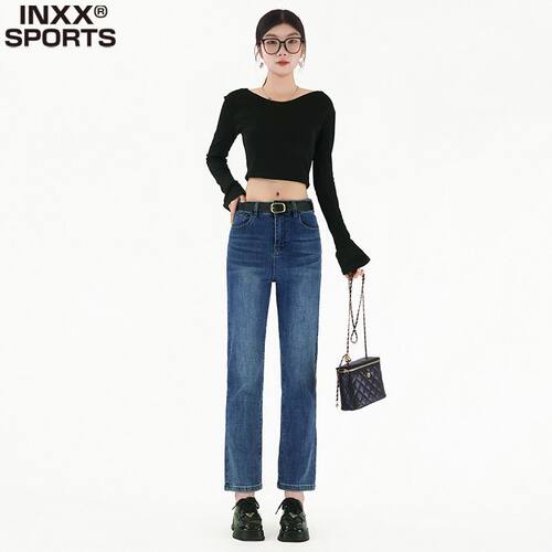INXX SPORTS韩版复古直筒牛仔裤女秋季新款
