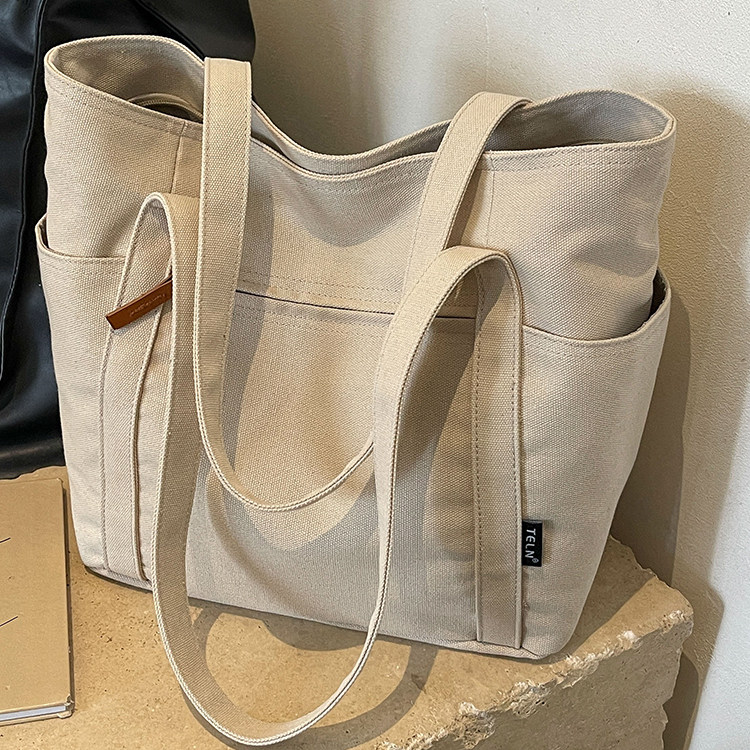 日本代购帆布包潮大学生上课休闲百搭时尚轻便通勤单肩包托特包