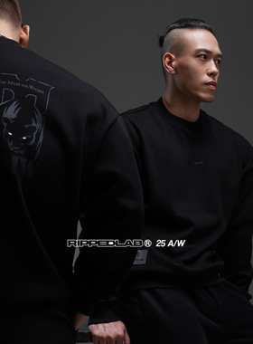 TMW至强内核李猛联名款黑豹重磅卫衣加绒冬显壮短款运动健身廓形