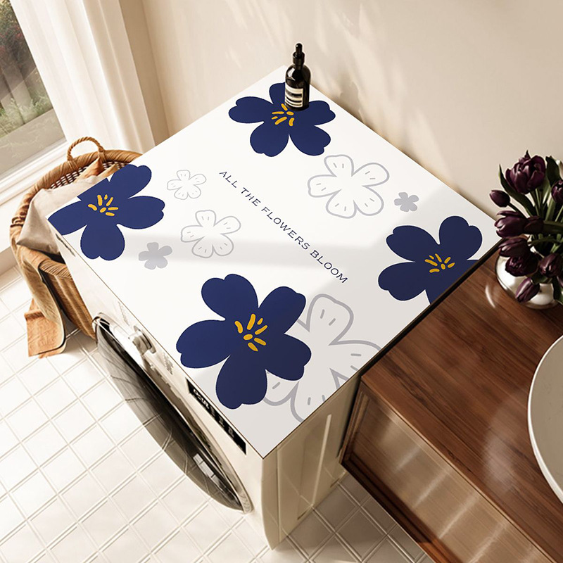 小清新滚筒洗衣机罩套防水防晒双开门冰箱盖布防水防油皮革