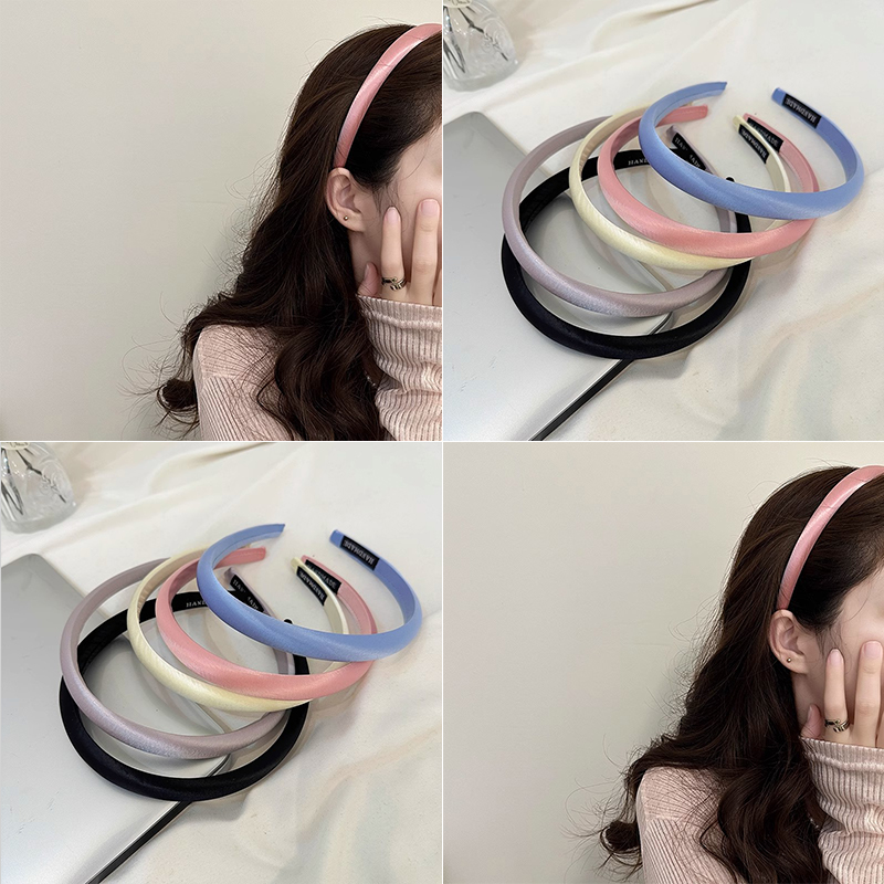 韩系简约缎面细发箍女