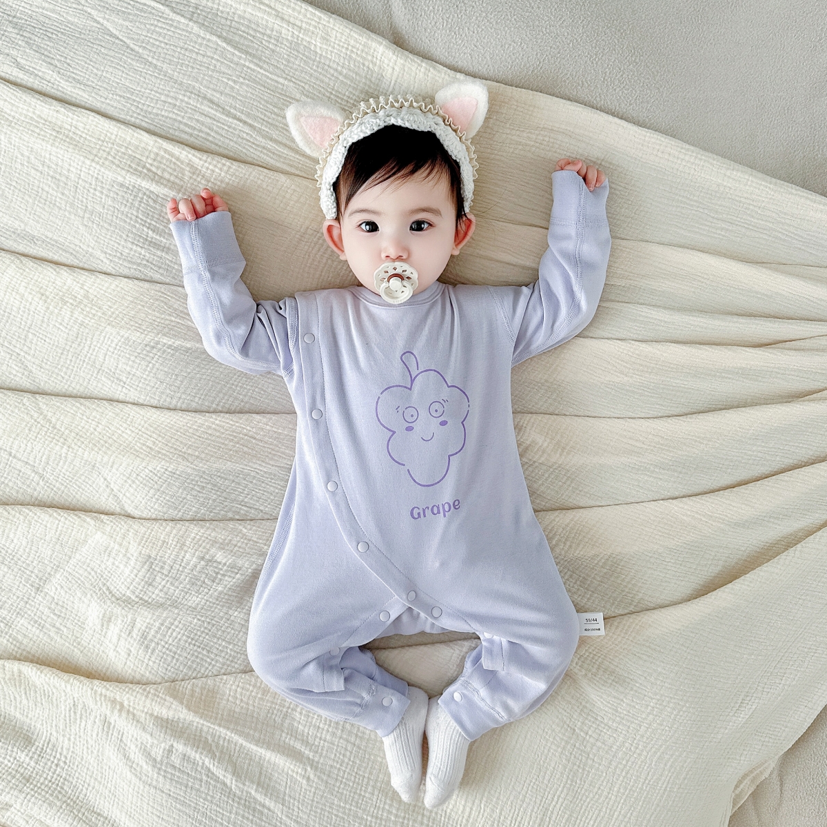 纯棉婴儿护肚衣服宝宝秋衣无骨贴身保暖睡衣打底内衣家居服四季款