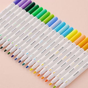 慕那美双头荧光笔慕娜美水性笔学生用彩色中性笔划线勾线39色可选