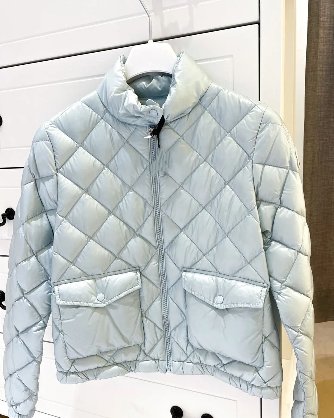 22冬季新品男女儿童羽绒服外套宝宝菱格绗缝雾霾蓝鹅绒服亲子装