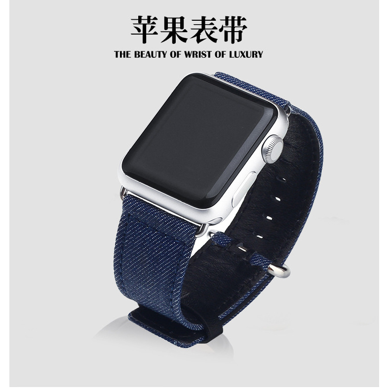 适用苹果手表apple watch series 1-10代通用iwatch牛仔表带