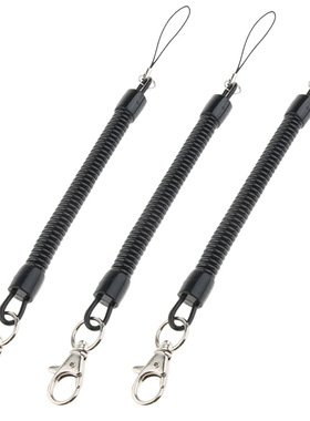 黑色优质弹簧绳老人手机防丢挂绳跑步电话防丢螺旋电话线弹力绳