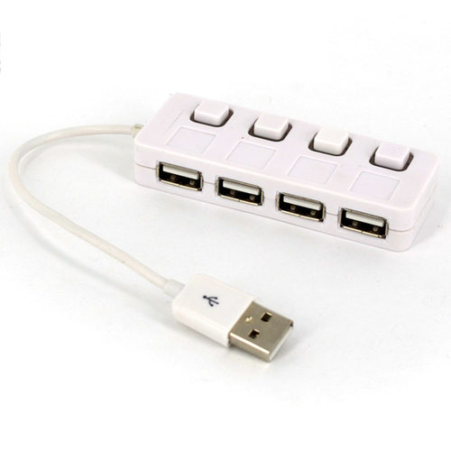 独立按键开关USB2.0 HUB 4口集线器一拖四USB电脑分线器