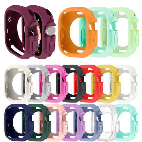 适用苹果Apple Watch Ultra手表糖果色表壳iwatch 49mm硅胶保护壳