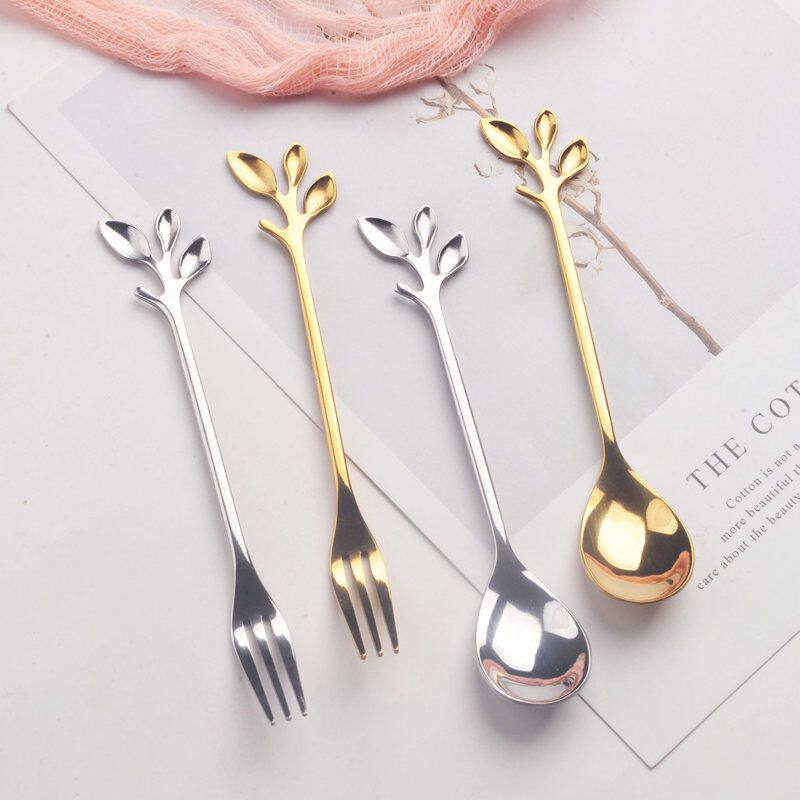 冰激凌勺子水果勺子创意可爱家用甜品叉勺不锈钢咖啡匙小勺子欧式