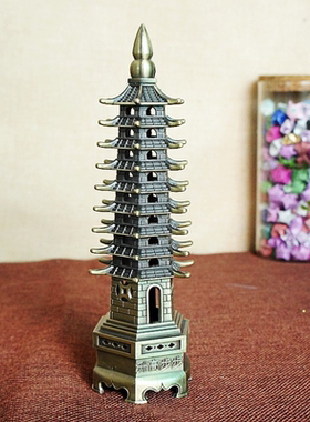 文昌塔金色书柜书桌装饰摆件9层学生儿童桌面工艺品
