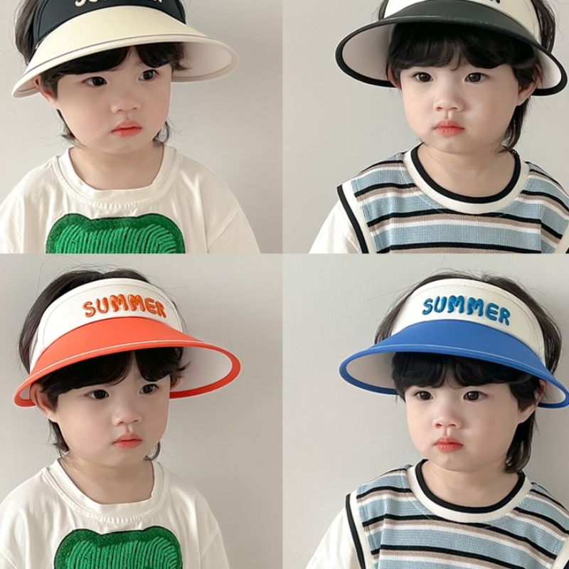 夏季韩版大檐男童空顶帽女宝宝防晒遮阳帽子