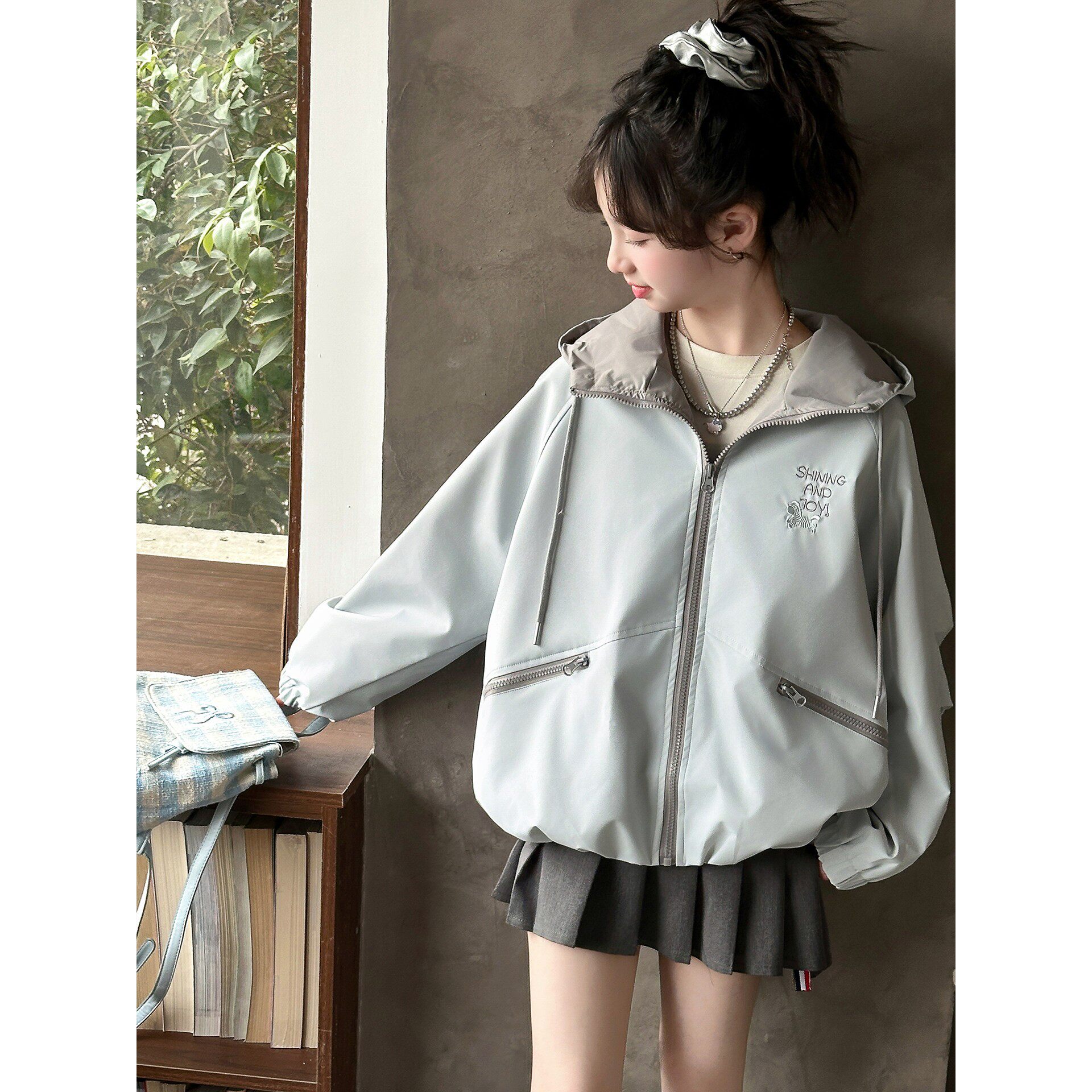 女童超好看外套春秋款大儿童韩版休闲夹克衫女孩学生百搭宽松上衣