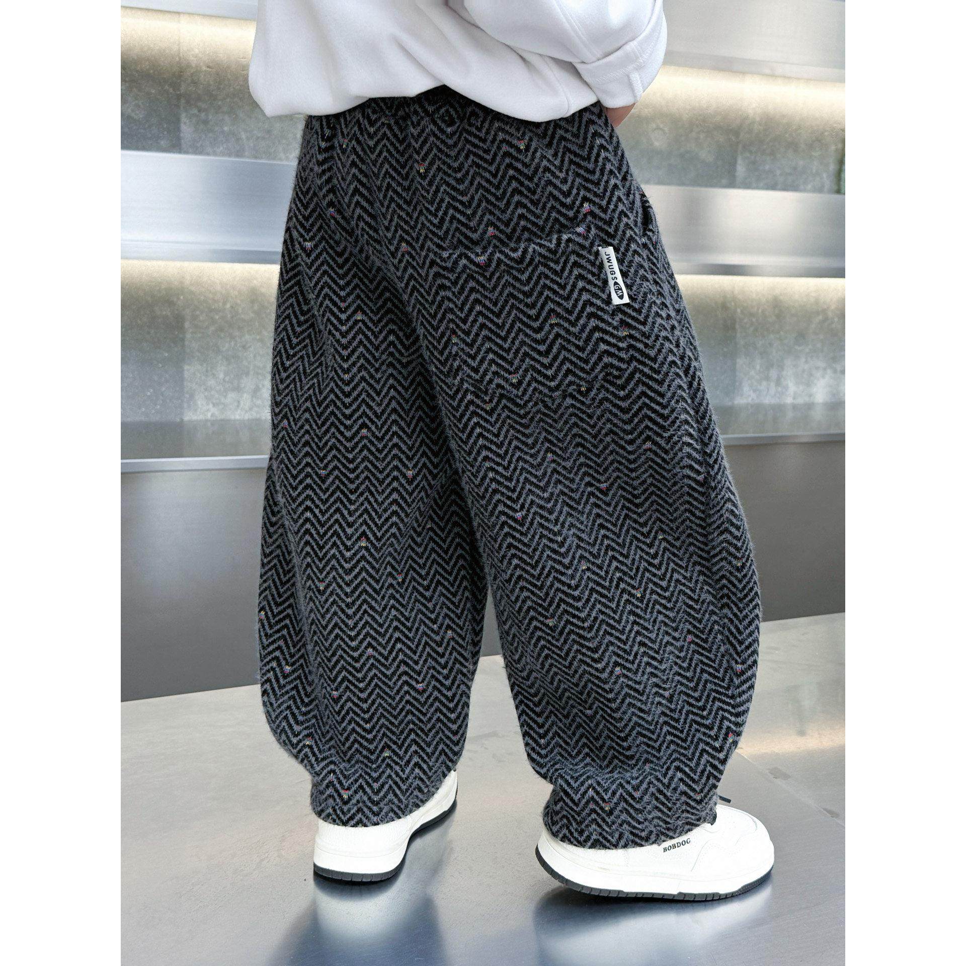 男童冬装裤子加绒弯刀裤2025冬季新款韩版帅气儿童加厚直筒裤长裤,童装/婴儿装/亲子装,裤子,淘宝优惠券,粉丝福利购,淘宝优惠卷