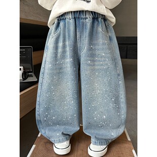 男童春季裤子2026新款韩版潮流时尚弯刀裤儿童春秋款休闲牛仔长裤