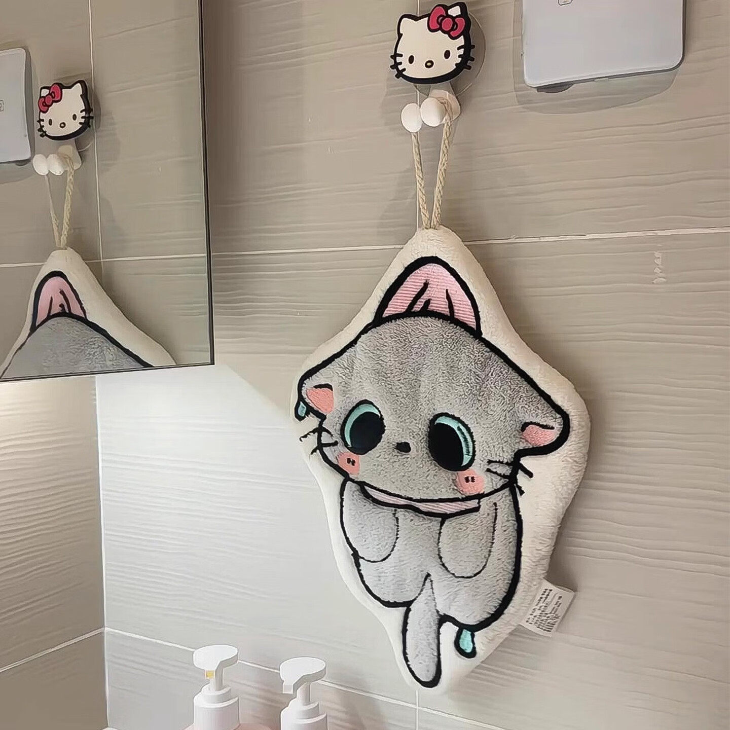 小猫擦手巾挂式可爱珊瑚绒超强吸水加厚婴童毛巾口水巾手帕,居家日用,居家日用套装,淘宝优惠券,粉丝福利购,淘宝优惠卷