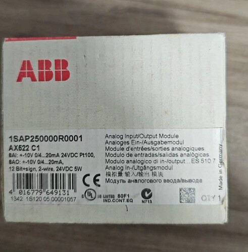 ABB AX522模拟量输入输出模块，型号1SAP250000R0001
