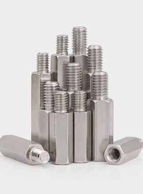 304不锈钢M2.5+4M3486*L+68单通内外牙螺柱六角接线隔离阴阳柱GG