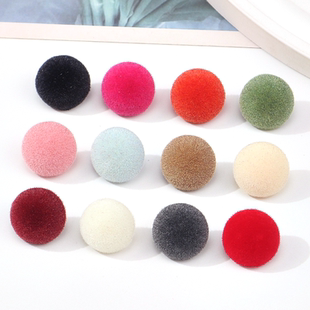 饰扣 外套毛衣扣子领口裙子装 高档精致植绒纽扣蘑菇扣女开衫 针织衫