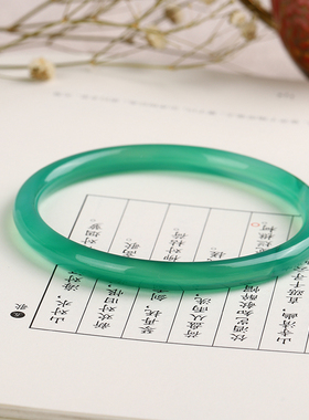 叮当镯女天然玛瑙手镯翡翠绿玉髓帝王绿碧绿色玉镯子冰种玉石饰品