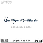 拉丁文超越自己 草本纹身贴防水男女持久手臂tattoo半永久高级感