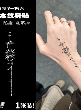 线条感星系草本纹身贴防水男女持久手臂高级感半永久tattoo逼真