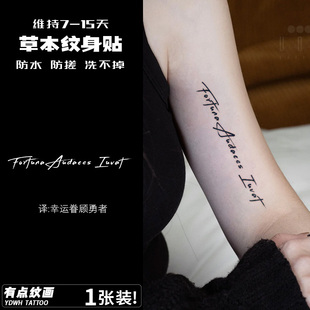幸运眷顾勇者 草本纹身贴女防水持久手臂tattoo半永久高级感刺青