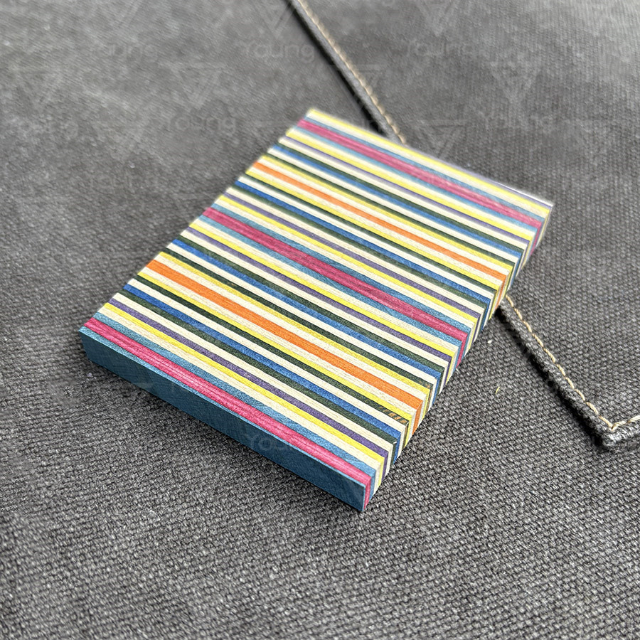 多层彩色染色木料胶合木板杯垫木牌雕刻DIY手工实木板材彩虹木块