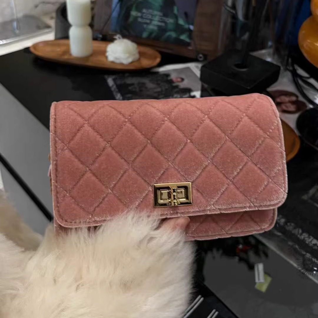 包包2026新款轻奢丝绒菱格链条包小香风时尚单肩斜挎包精致小方包,箱包皮具/热销女包/男包,小方包,淘宝优惠券,粉丝福利购,淘宝优惠卷