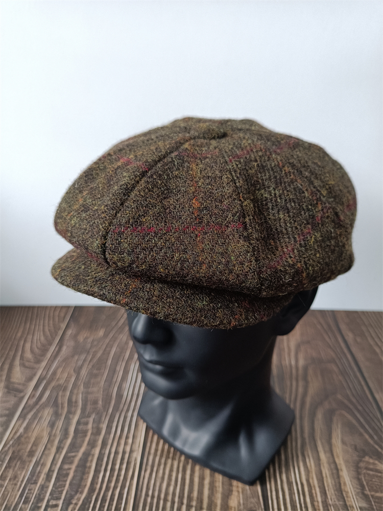 情侣复古帽子哈里斯粗花呢八角帽