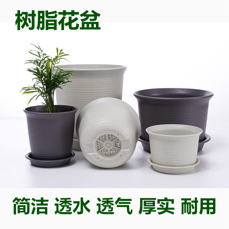 爱丽思款大号树脂花盆圆形中钵绿萝多肉仿陶瓷爱丽丝款特价塑料盆