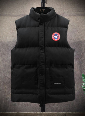 2025新款大鹅羽绒棉马甲男韩版潮流无袖男士背心棉服休闲大码坎肩