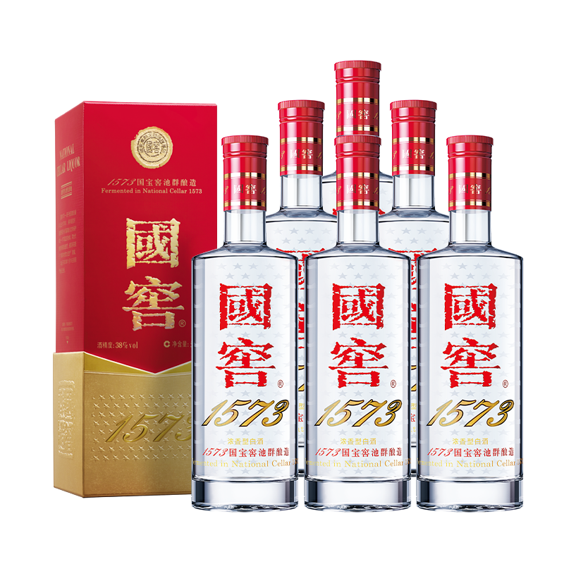 【官方自营】国窖1573 38度整箱 浓香型白酒500ml*6 过节送老丈人