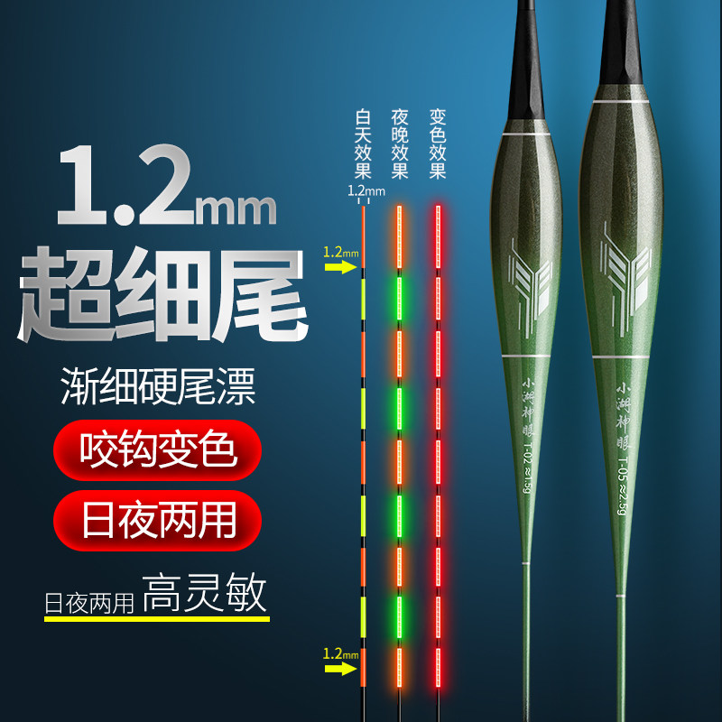 咬钩变色超细硬尾电子夜光漂高灵敏日夜两用浮漂临湘夜钓鲫鲤鱼漂,户外/登山/野营/旅行用品,浮漂,淘宝优惠券,粉丝福利购,淘宝优惠卷