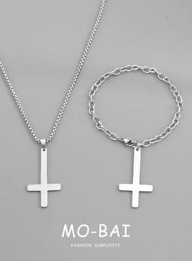 白柳逆十字架吊坠钛钢不掉色我在惊悚游戏里封神周边手链项链配饰