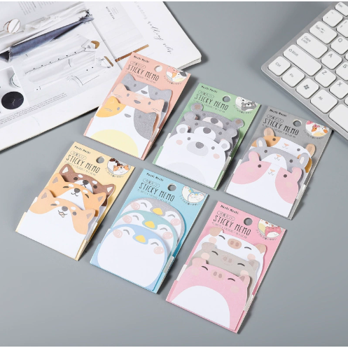 便签纸可爱动物异形便利贴 学生创意办公卡通N次贴便签本