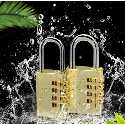 实心纯铜密码挂锁行李箱锁宿舍柜子锁健身房迷你密码锁防水小锁头