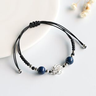 新中式陶瓷手链瓷珠编织手绳女文艺复古手串学生闺蜜百搭小众饰品