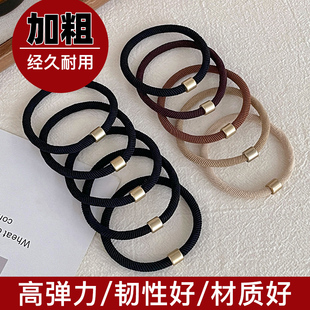 2024新款高弹力发圈头绳女简约扎发橡皮筋高弹耐用发绳高马尾头饰