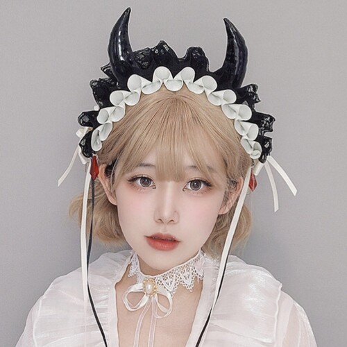 万圣节Lolita哥特华丽发带百搭cosplay头饰日系少女发饰暗黑发卡