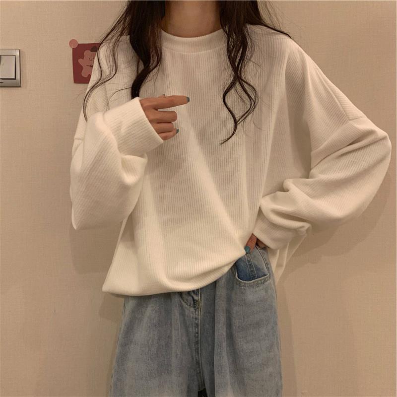 6535棉长袖卫衣女2025新款秋装内搭打底薄款百搭宽松学生外穿上衣