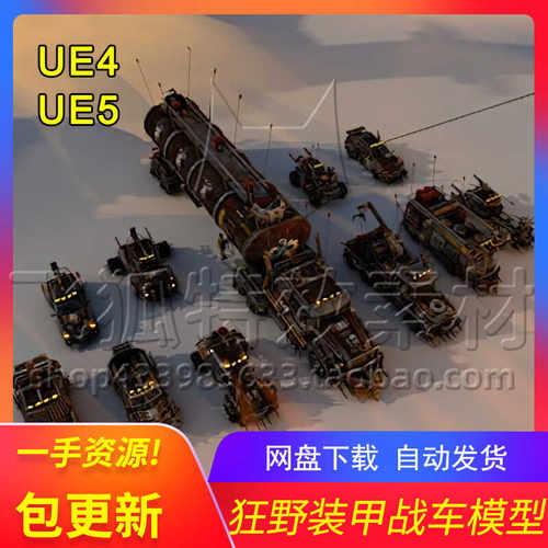 [UE5超级战车越野车模型道具] Mega Battle Car Packag 包更新