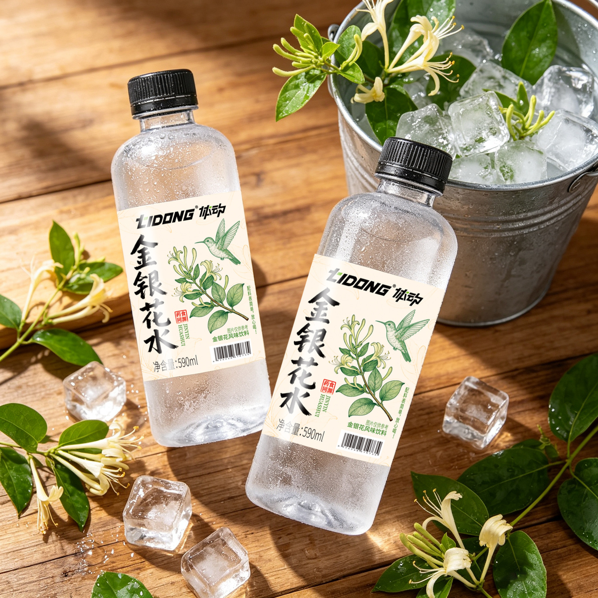 体动金银花水升级款590ml整箱饮用水0糖0脂0卡夏季饮料