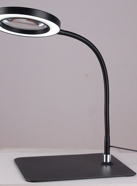 护眼台式金属软管放大镜LED工作灯电子维修古董珠宝玉石高清镜片