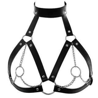 2021 New BDSM Fetish Bondage Collar Body Harness Sex Toys Ad