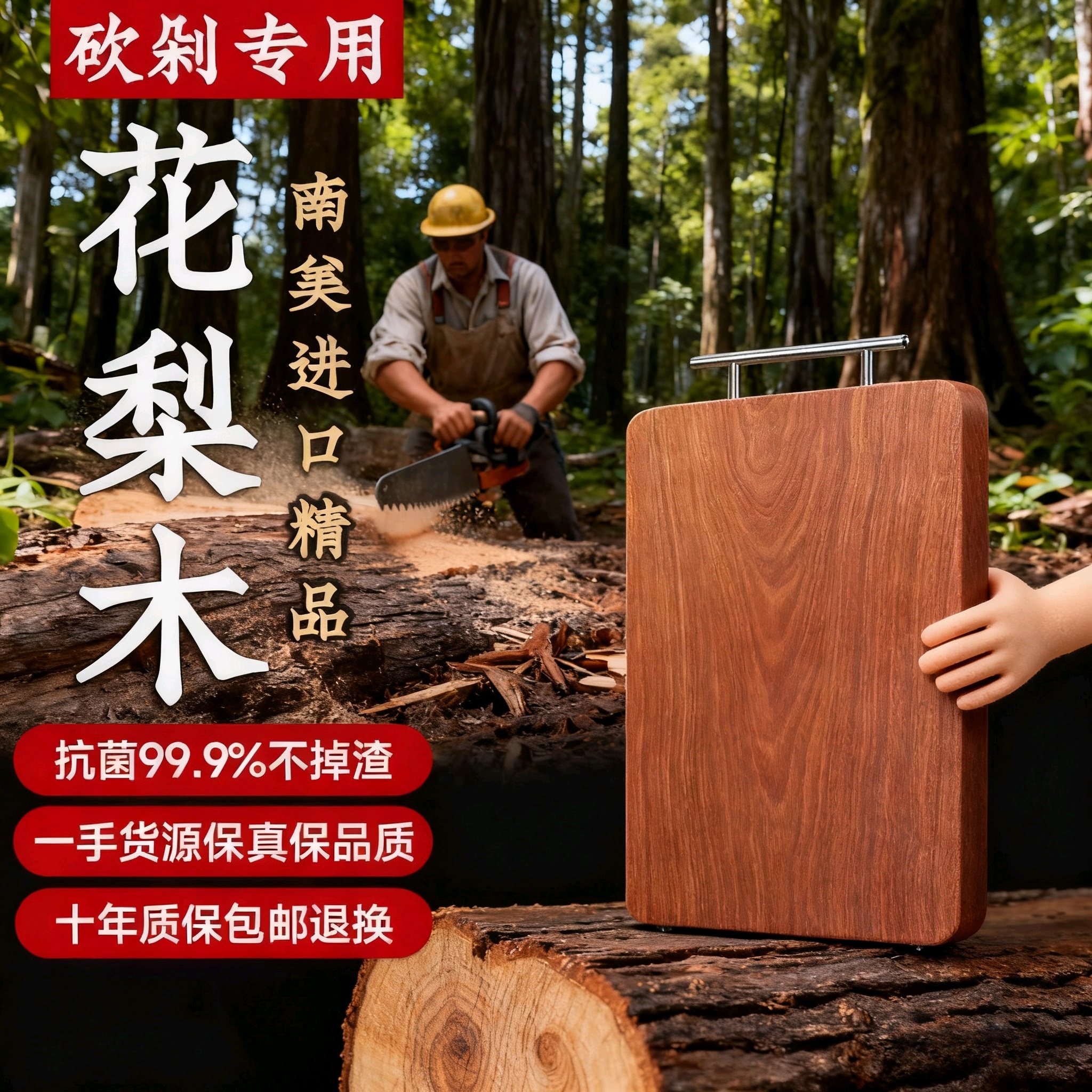 南非花梨木整木菜板(双面耐砍剁)