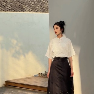 风牵一袖[方旬]原创汉服新中式国风立领上衣日常通勤男女款上衣