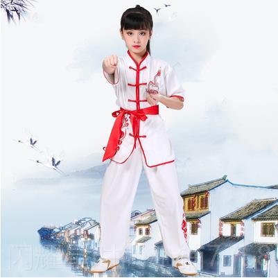 正品儿童极武术练功表演服中国风太男演女短袖刺绣武龙馆训练比赛
