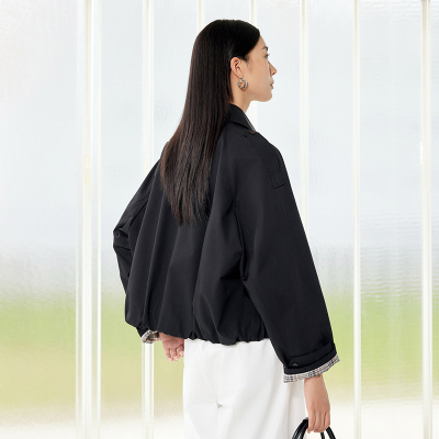 巨好看风衣女款2025新款春秋短款小个子休闲宽松上衣百搭黑色外套